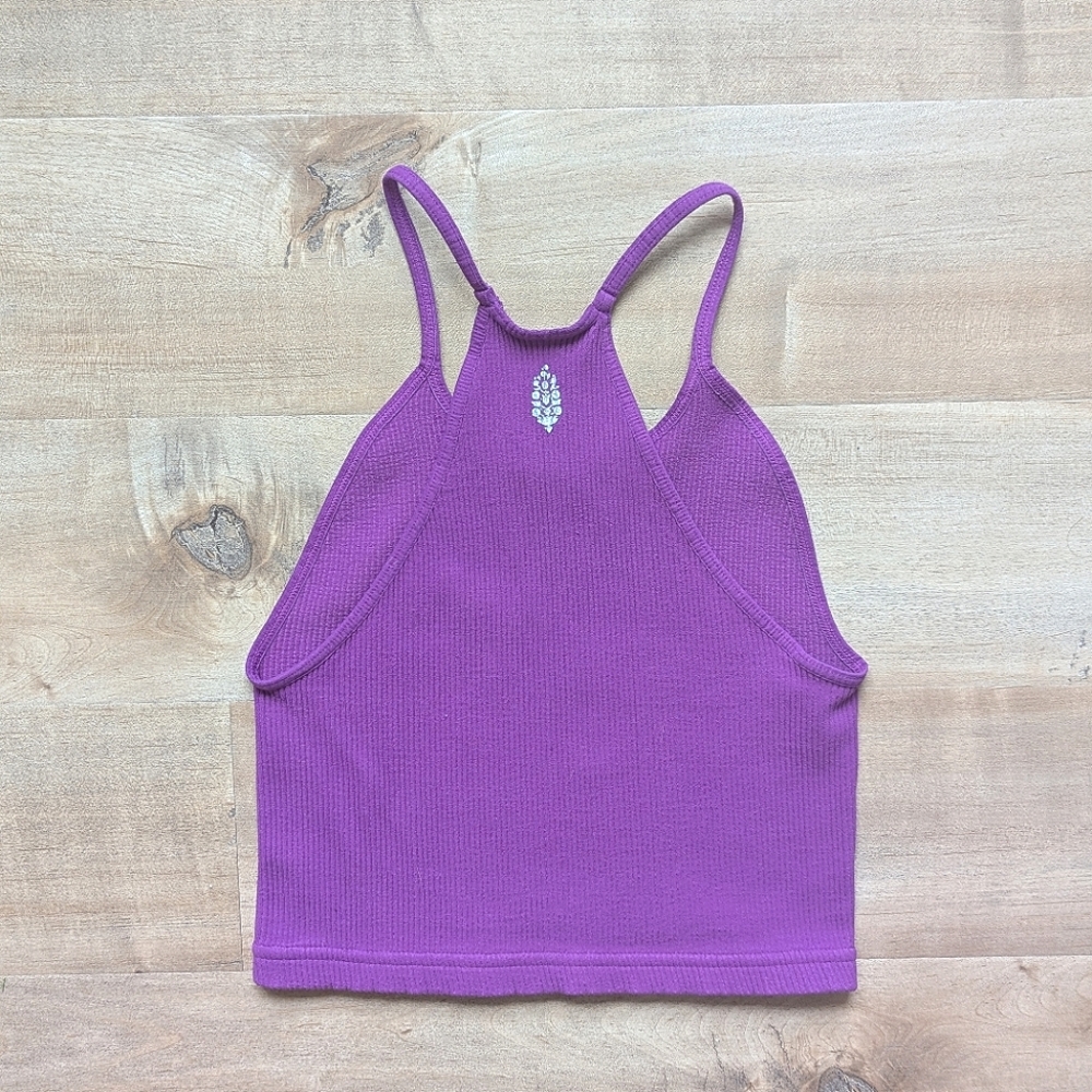 FP Movement by Free People Happiness Runs Crop Rinbed Tank in Purple - Size XS/S - Picture 3 of 7